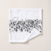 Leuke grillige zilveren zwarte cirkels op witte ha bad handdoek (Wasdoekje)