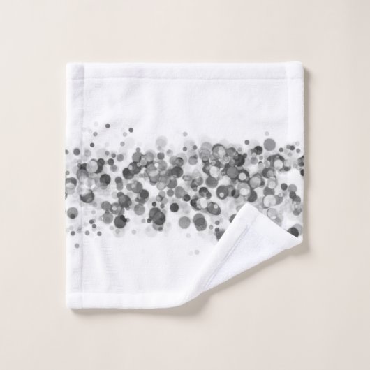 Leuke grillige zilveren zwarte cirkels op witte ha bad handdoek (Wasdoekje)