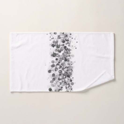 Leuke grillige zilveren zwarte cirkels op witte ha bad handdoek (Handdoek)