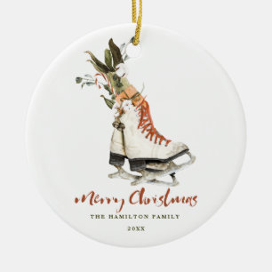 Leuke Groen Familie Kerstfoto Keramisch Ornament