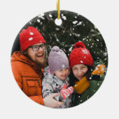Leuke  Groen Familie Kerstfoto Keramisch Ornament (Achterkant)