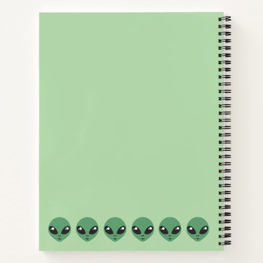 Leuke groene alien notitieboek (Achterkant)