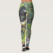 Leuke groene bladeren Natuur Print Leggings (Achterkant)