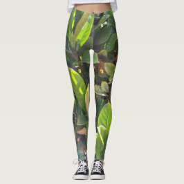 Leuke groene bladeren Natuur Print Leggings