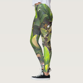 Leuke groene bladeren Natuur Print Leggings
