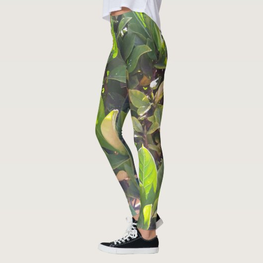 Leuke groene bladeren Natuur Print Leggings (Links)