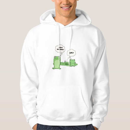 Leuke groene cartoon grappige hoodie voor mannen (Voorkant)