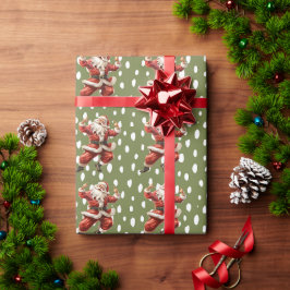 Leuke Groene Dansende Sinterklaas Cadeaupapier