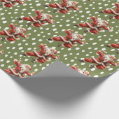 Leuke Groene  Dansende Sinterklaas Cadeaupapier (Hoek)