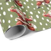 Leuke Groene Dansende Sinterklaas Cadeaupapier (Rol Hoek)