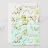 Leuke groene dinosaurus jongens Baby shower dank u Bedankkaart (Achterkant)