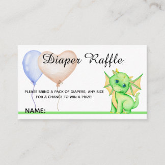 Leuke Groene Draak - Baby shower Behuizing Informatiekaartje