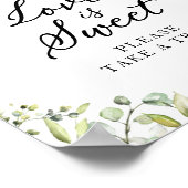 Leuke groene eucalyptus Liefde is zoete bord Poster (Hoek)