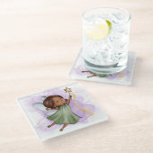 Leuke Groene Fairy Holding Star Wand Glazen Onderzetter (Schuin)