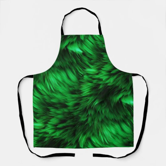 Leuke Groene faux monster bont textuur Schort (Voorkant)