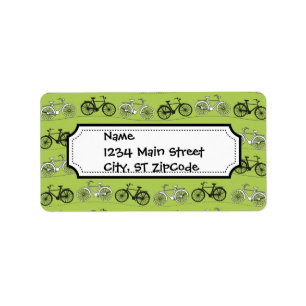 Leuke  Groene Fietsen Patroonprint Etiket