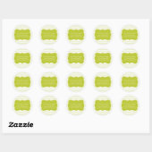 Leuke groene gestreepte adreslabels ronde sticker (Vel)