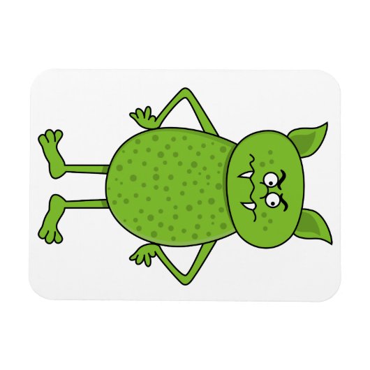 Leuke groene goblin cartoon magneet (Horizontaal)