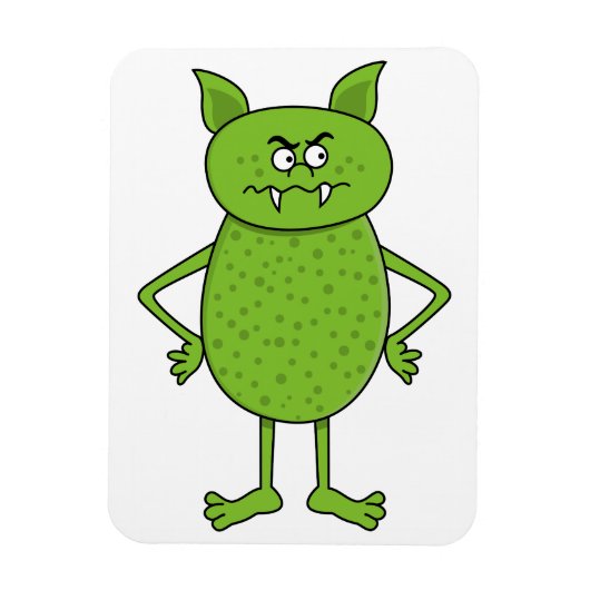 Leuke groene goblin cartoon magneet (Verticaal)