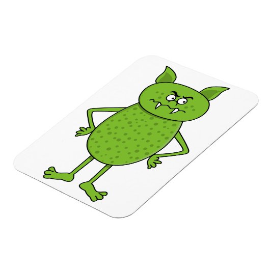 Leuke groene goblin cartoon magneet (Linkerzijde)