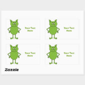 Leuke groene goblin cartoon rechthoekige sticker (Vel)