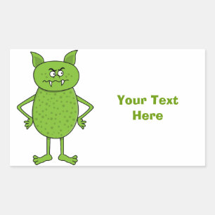 Leuke groene goblin cartoon rechthoekige sticker