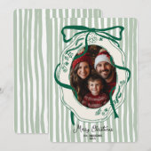 Leuke groene hand getekend vrolijke kerst familie  kaart (Voorkant / Achterkant)