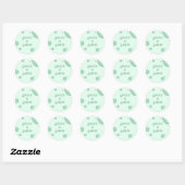 Leuke Groene Hippie Cirkels Retro Bruiloft Ronde Sticker (Vel)