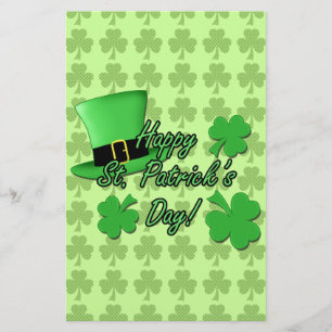Leuke groene hoed met klavertjes St. Patricks Dag Flyer