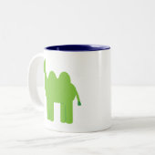 Leuke groene kameel tweekleurige koffiemok (Voorkant links)