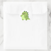 Leuke Groene Kawaii Dinosaurus Ronde Sticker (Tas)