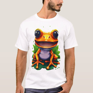 Leuke Groene Kikker Cartoon - Mooie Natuur Fun T-S T-shirt