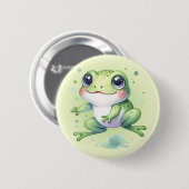 Leuke groene kikker Cartoon Ronde Button 5,7 Cm (Voorkant /achterkant)