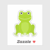 Leuke groene kikker Custom-Cut Vinyl Sticker (Vel)