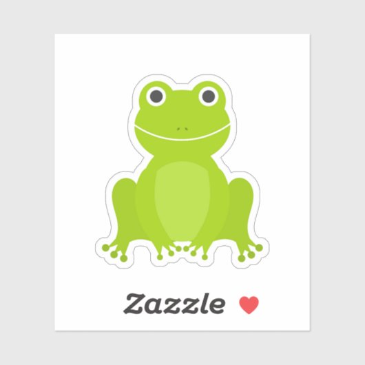 Leuke groene kikker Custom-Cut Vinyl Sticker (Vel)