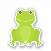 Leuke groene kikker Custom-Cut Vinyl Sticker (Voorkant)