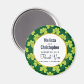 Leuke Groene Klaver Patroon Bruiloft Magneet (Voorkant / Achterkant)