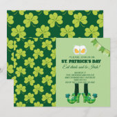 Leuke groene klaverpatroon St. Patrick's Day Kaart (Voorkant / Achterkant)