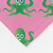 Leuke groene octopussen fleece deken (Hoek)