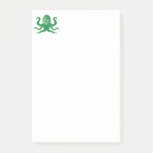 Leuke groene octopussen post-it® notes (Voorkant)