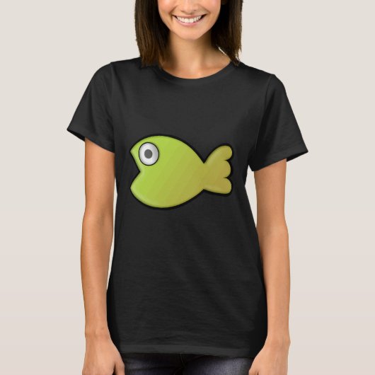 Leuke groene of gele vis t-shirt (Voorkant)