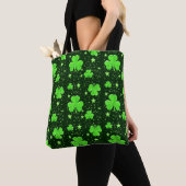 Leuke groene shamrock sterren Ierse St. Patrick's Tote Bag (Dichtbij)