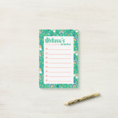 Leuke groene Sinaasappel botanische regenboog om t Post-it® Notes (Op bureau)