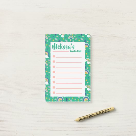 Leuke groene Sinaasappel botanische regenboog om t Post-it® Notes (Op bureau)