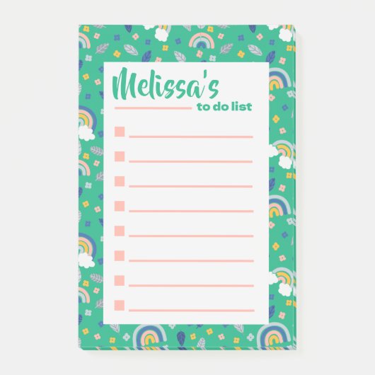 Leuke groene Sinaasappel botanische regenboog om t Post-it® Notes (Voorkant)