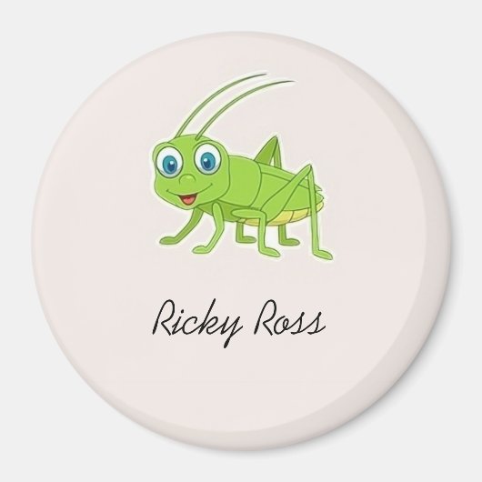 Leuke groene sprinkhaan paarse magneet (Voorkant)