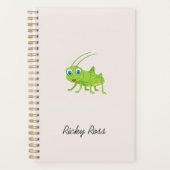 Leuke groene sprinkhaan paarse planner (Voorkant)