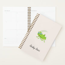 Leuke groene sprinkhaan paarse