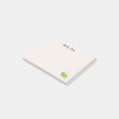 Leuke groene sprinkhaan paarse post-it® notes (Schuin)