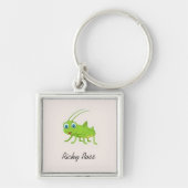 Leuke groene sprinkhaan paarse sleutelhanger (Voorkant)